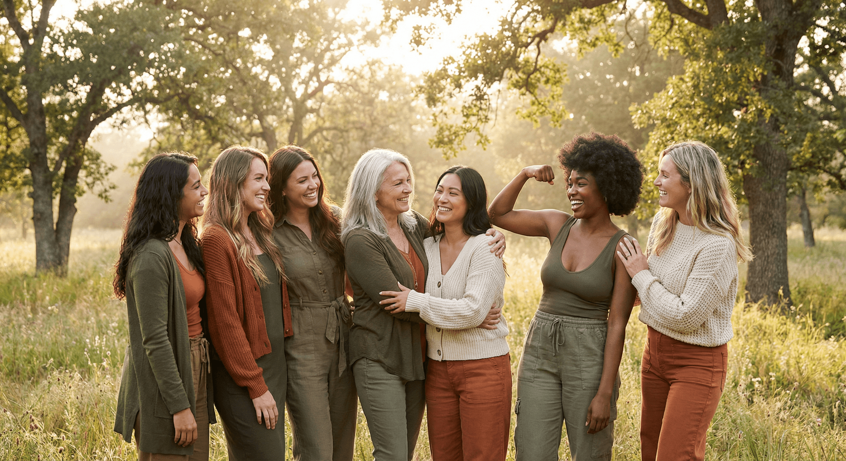 Diverse group of healthy, vibrant women looking confident and empowered